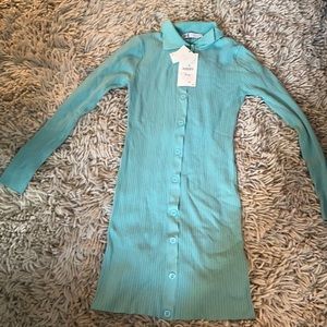 Brand new knitted Zara button down collared dress SIZE M